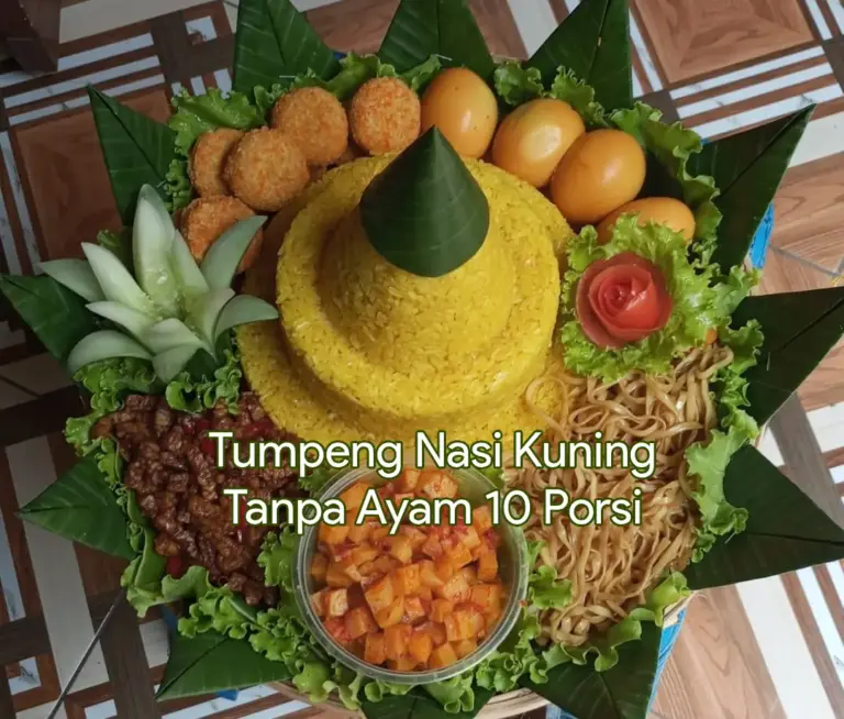 Tumpeng Solo Nasi Kuning Tanpa Ayam 10s